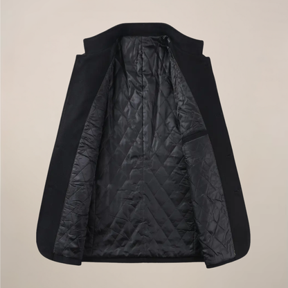 Herren Langmantel Slim Fit Stehkragen