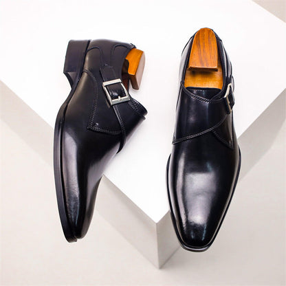Herren Monk Strap Schuhe Leder Klassisch