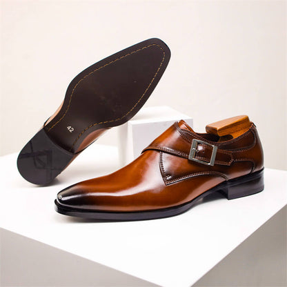 Herren Monk Strap Schuhe Leder Klassisch