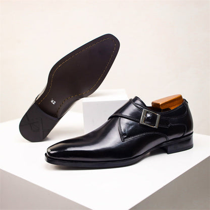 Herren Monk Strap Schuhe Leder Klassisch