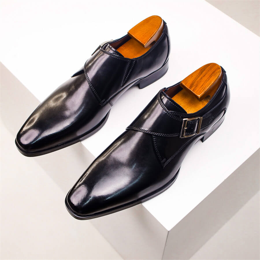 Herren Monk Strap Schuhe Leder Klassisch