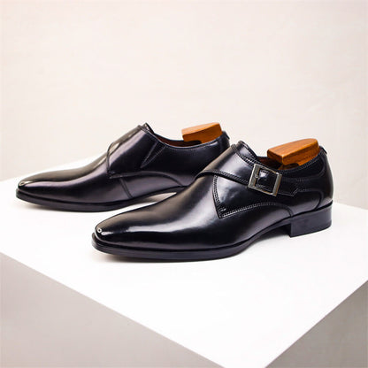 Herren Monk Strap Schuhe Leder Klassisch