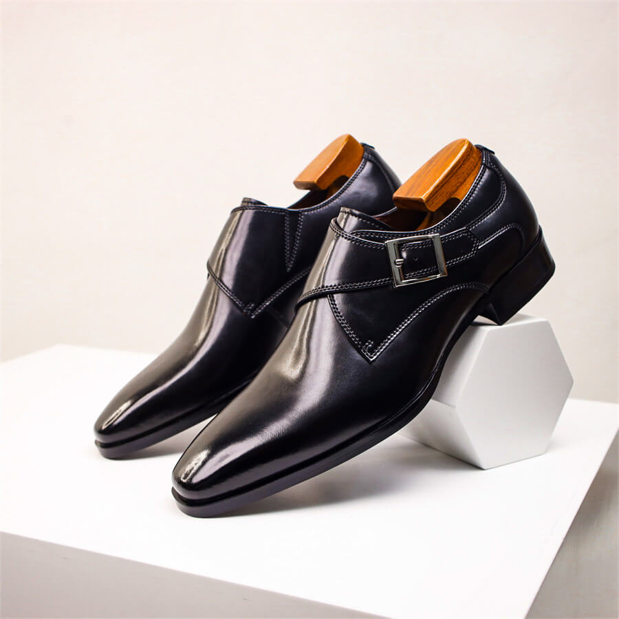 Herren Monk Strap Schuhe Leder Klassisch