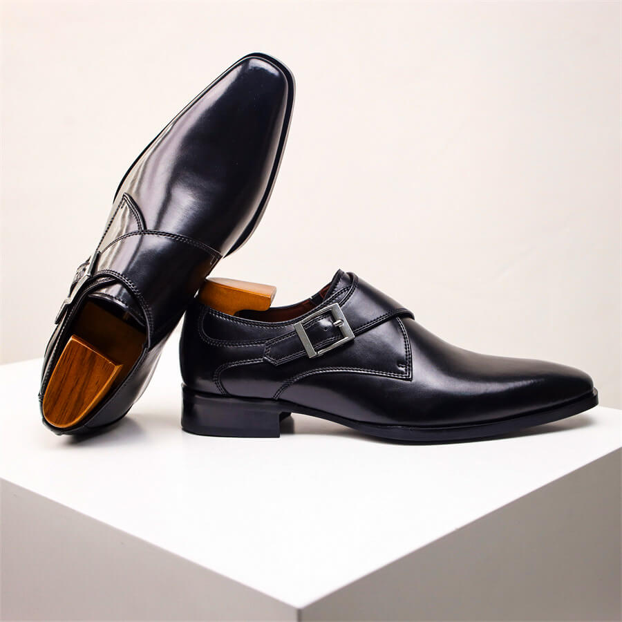 Herren Monk Strap Schuhe Leder Klassisch