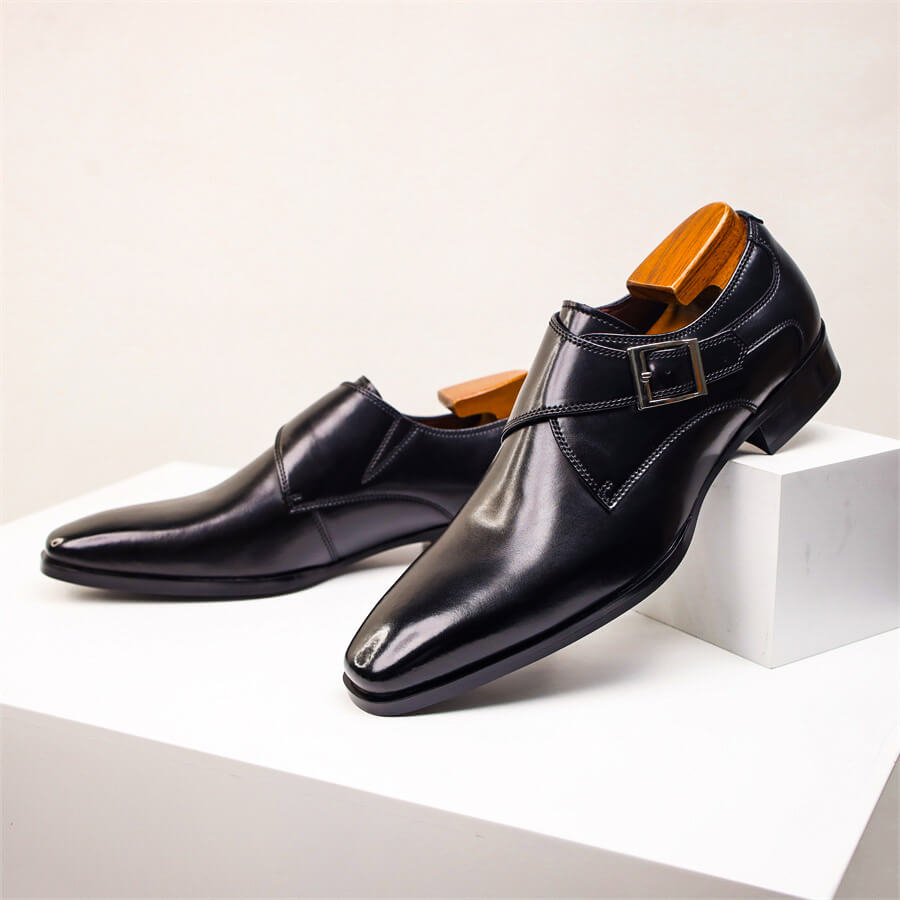 Herren Monk Strap Schuhe Leder Klassisch