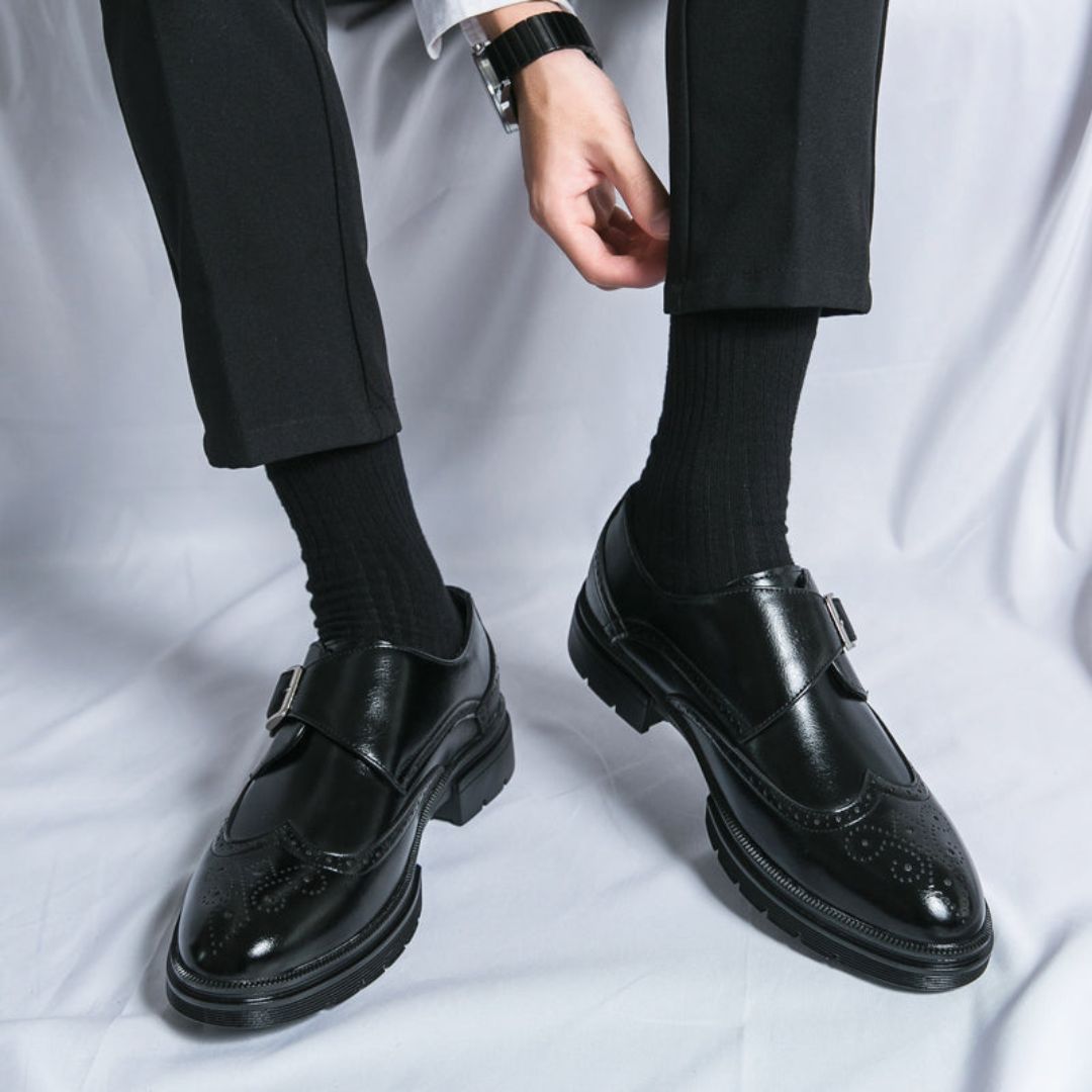 Herren Monk Strap Schuhe Elegantes Leder