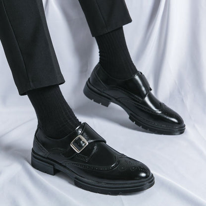 Herren Monk Strap Schuhe Lederoberfläche