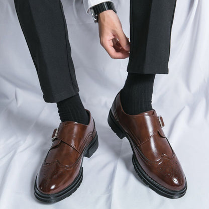 Herren Monk Strap Schuhe Lederoberfläche