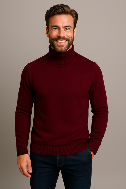 Herren Rollkragenpullover Frühling Merino