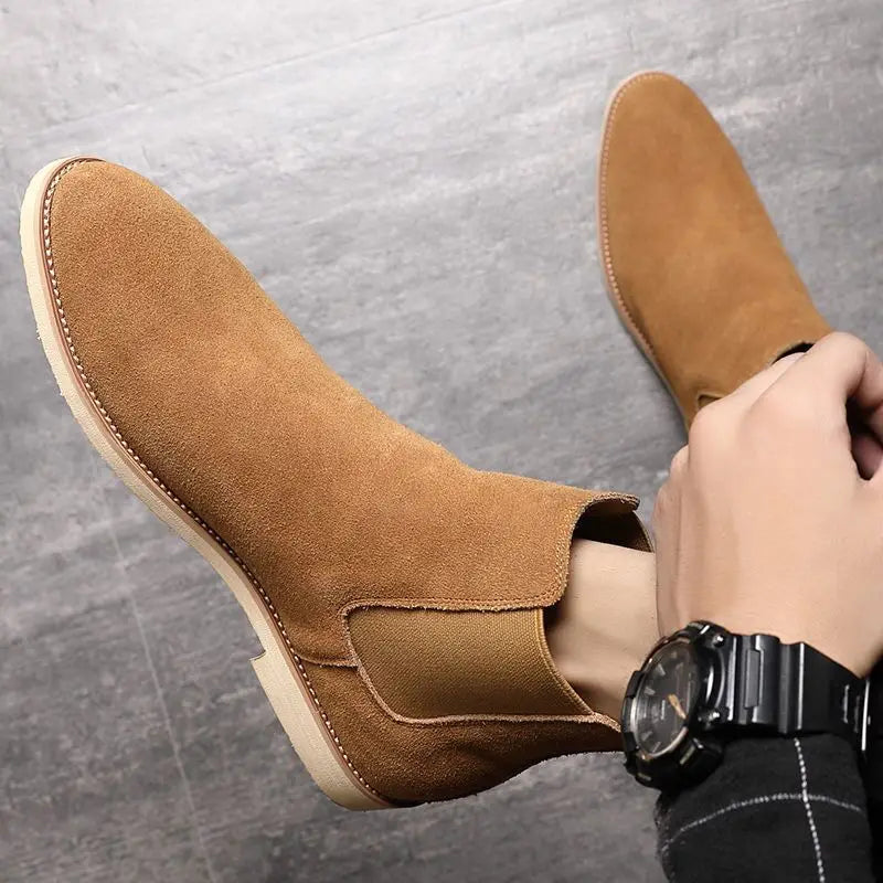 Herren Retro Chelsea Boots Mittelhoher Knöchelschaft Klassisches