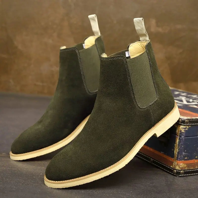 Herren Retro Chelsea Boots Mittelhoher Knöchelschaft Klassisches - Norvielle