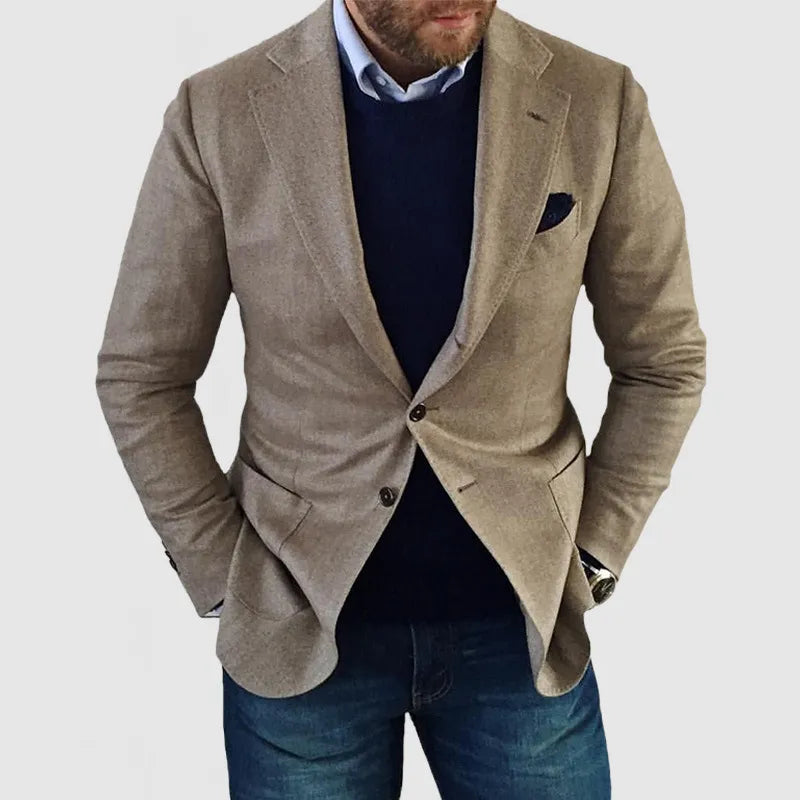 Herren Zwei-Knopf Blazer Slim Fit Business Sakko