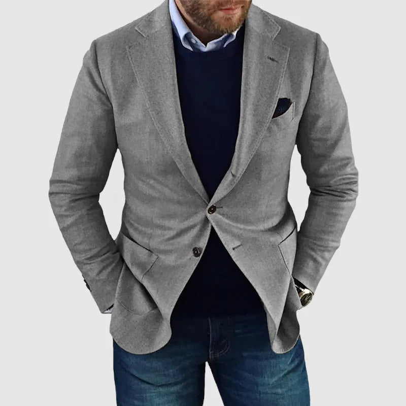 Herren Zwei-Knopf Blazer Slim Fit Business Sakko