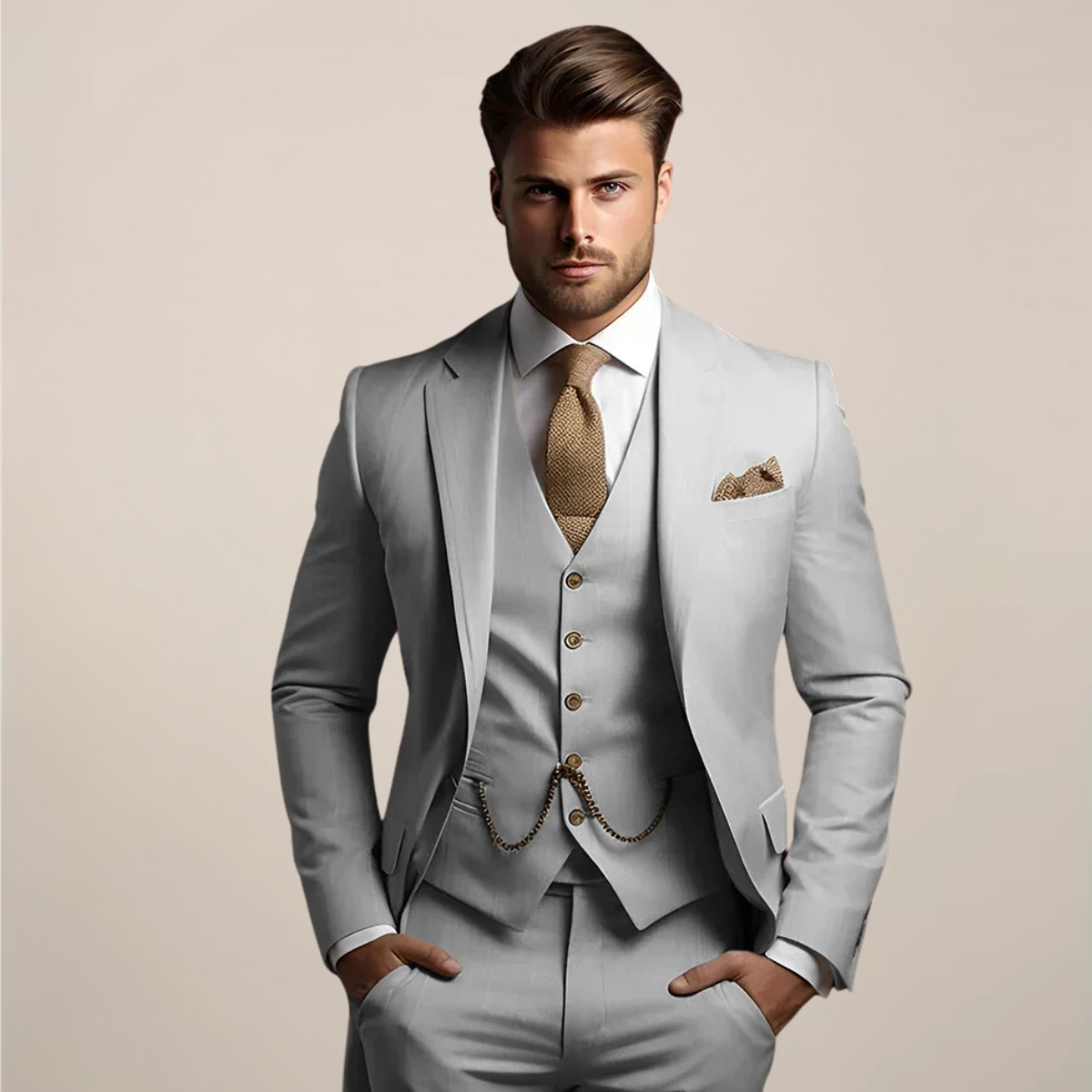 Herren Drei-Teile-Anzug Frühjahr Formal