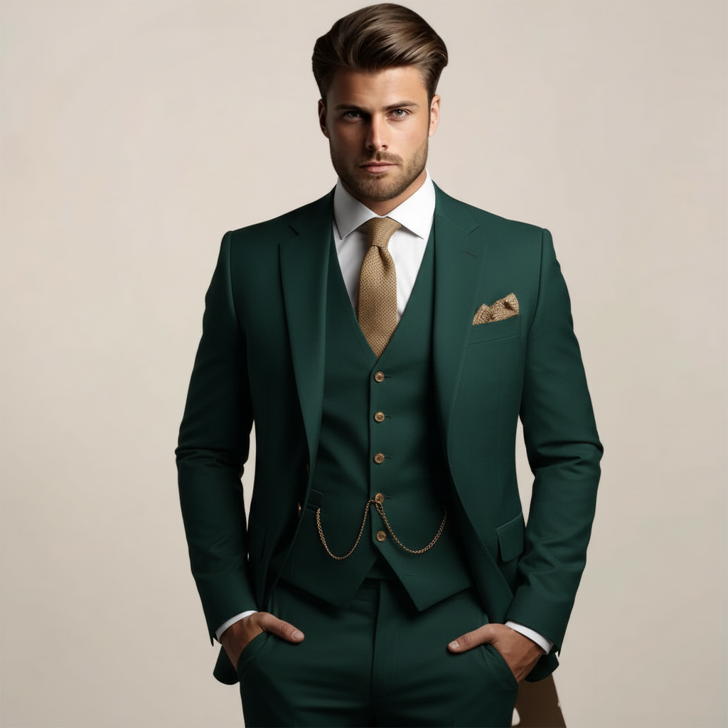Herren 3-teiliger Anzug Formell