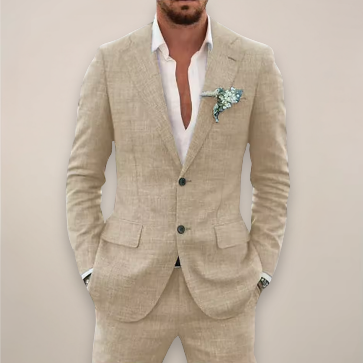 Herren Slim-Fit Anzug Set Frühling
