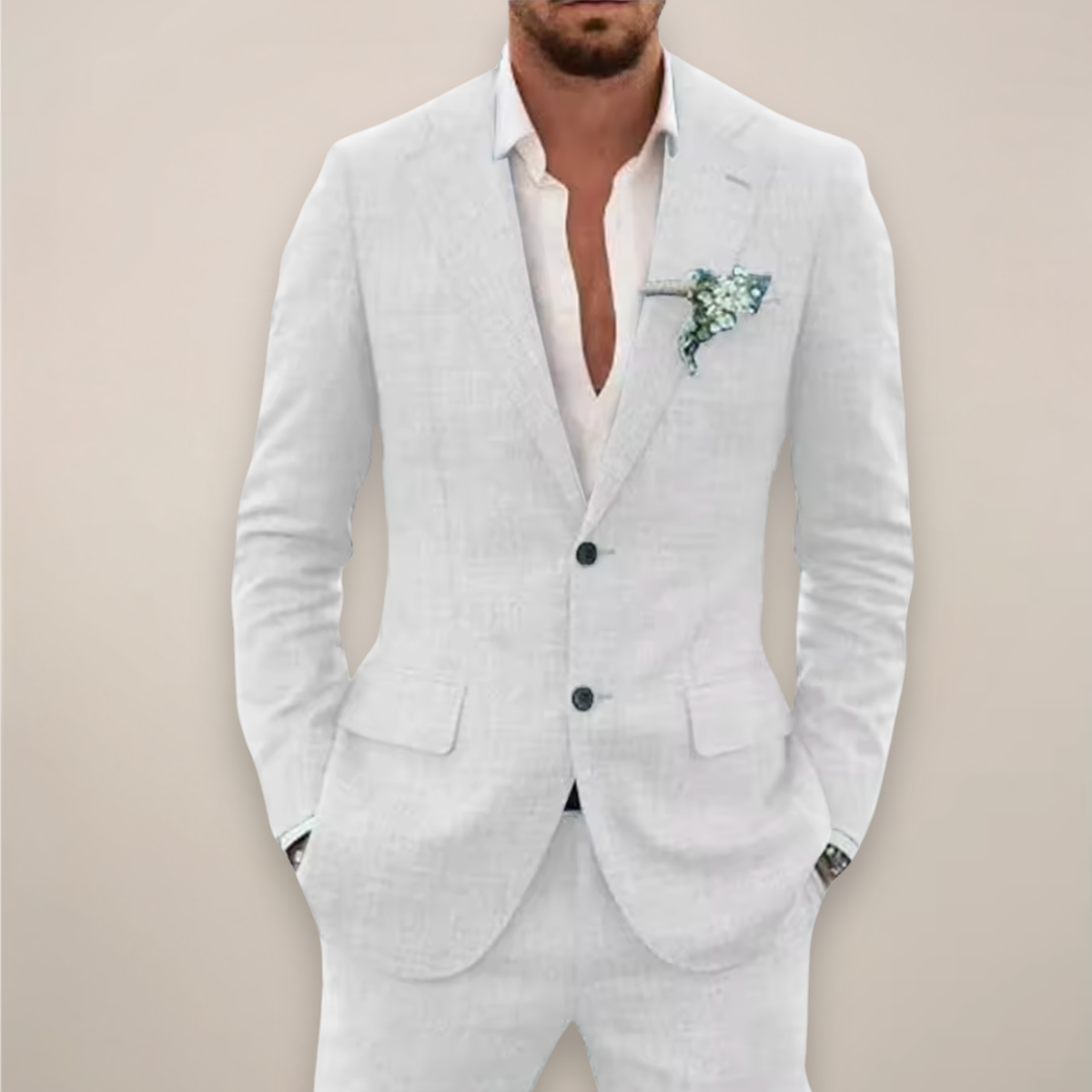 Herren Slim-Fit Anzug Set Frühling