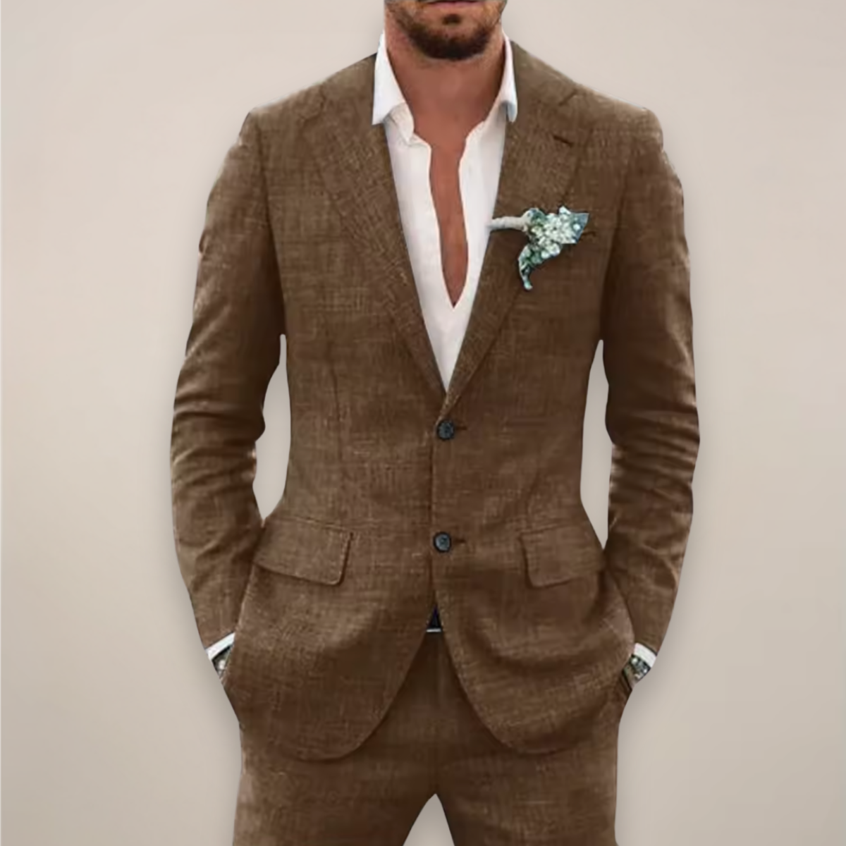 Herren Slim-Fit Anzug Set Frühling