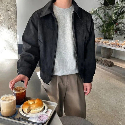 Herren Vintage Zip Jacke Lässig