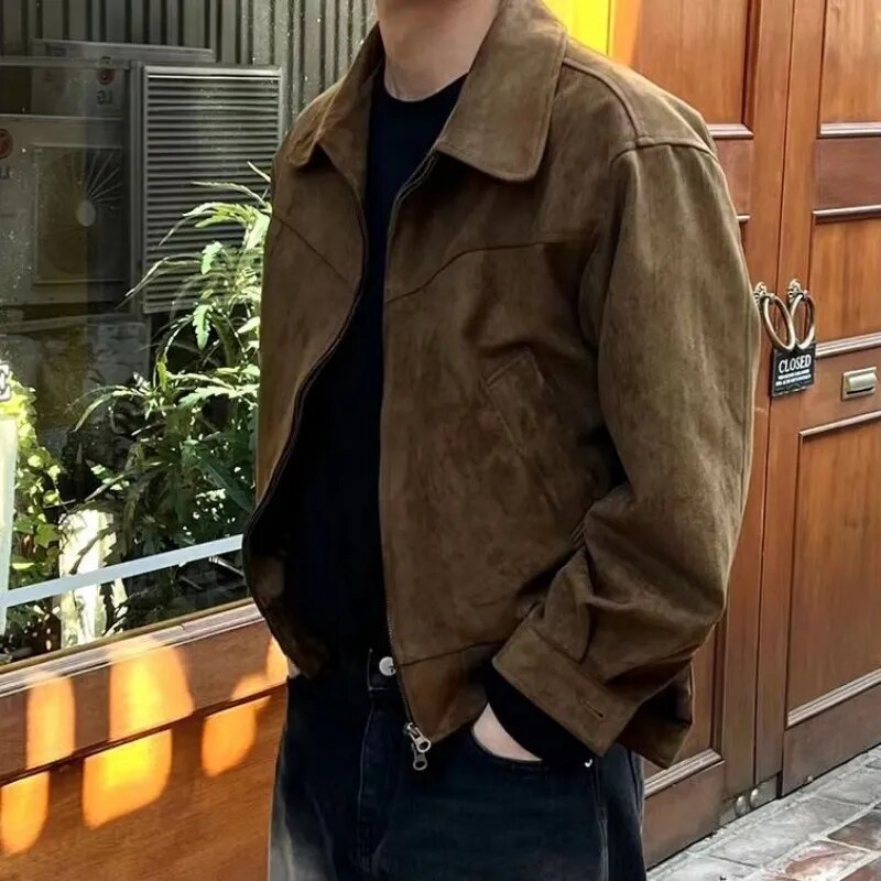 Herren Vintage Zip Jacke Lässig