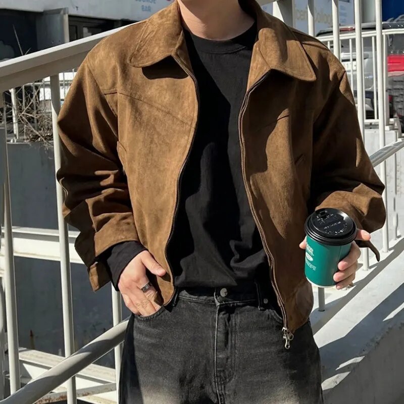 Herren Vintage Zip Jacke Lässig