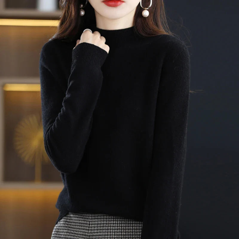 Norvielle Damen Merinowolle Pullover Slim Fit