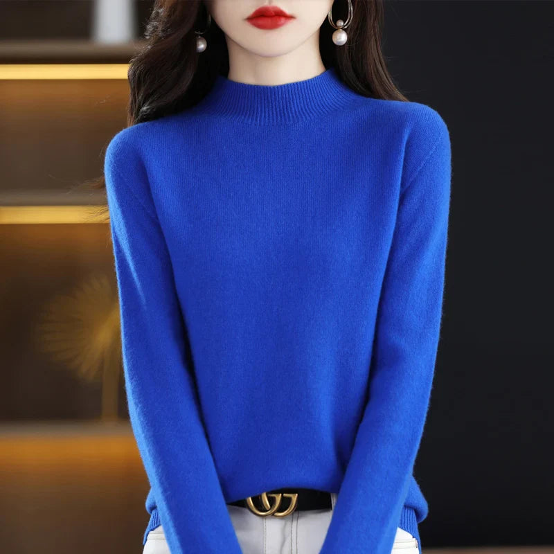 Damen Merinowolle Pullover Slim Fit