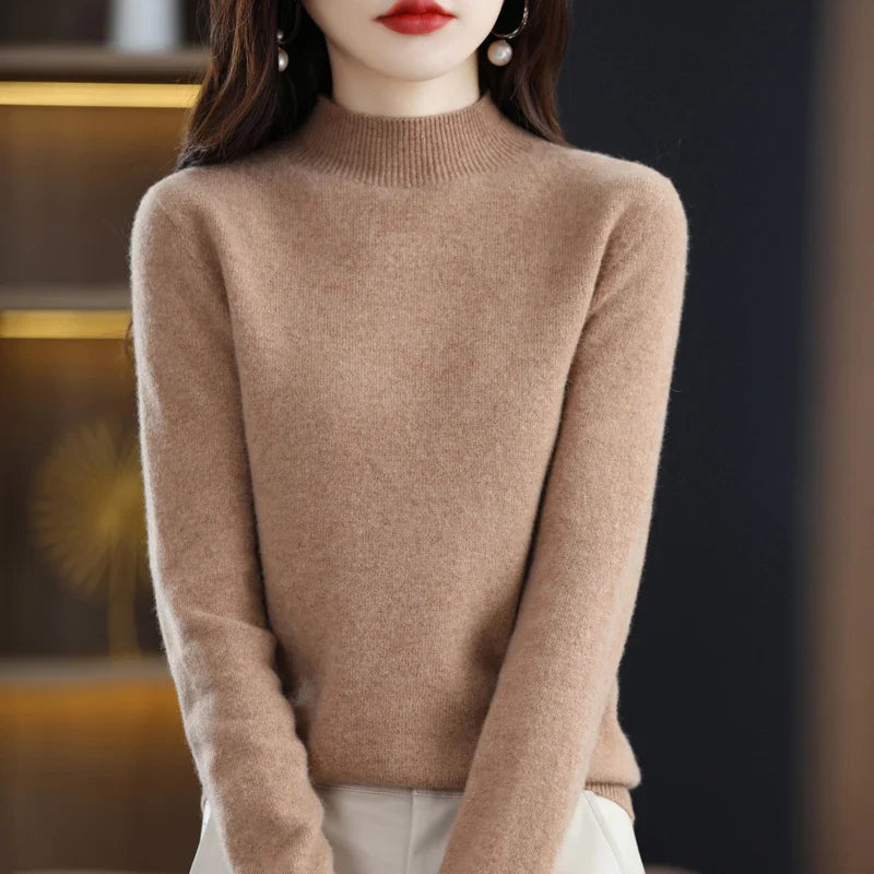 Damen Merinowolle Pullover Slim Fit