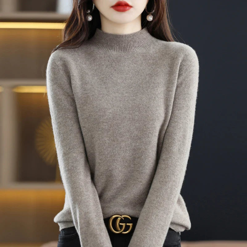 Damen Merinowolle Pullover Slim Fit