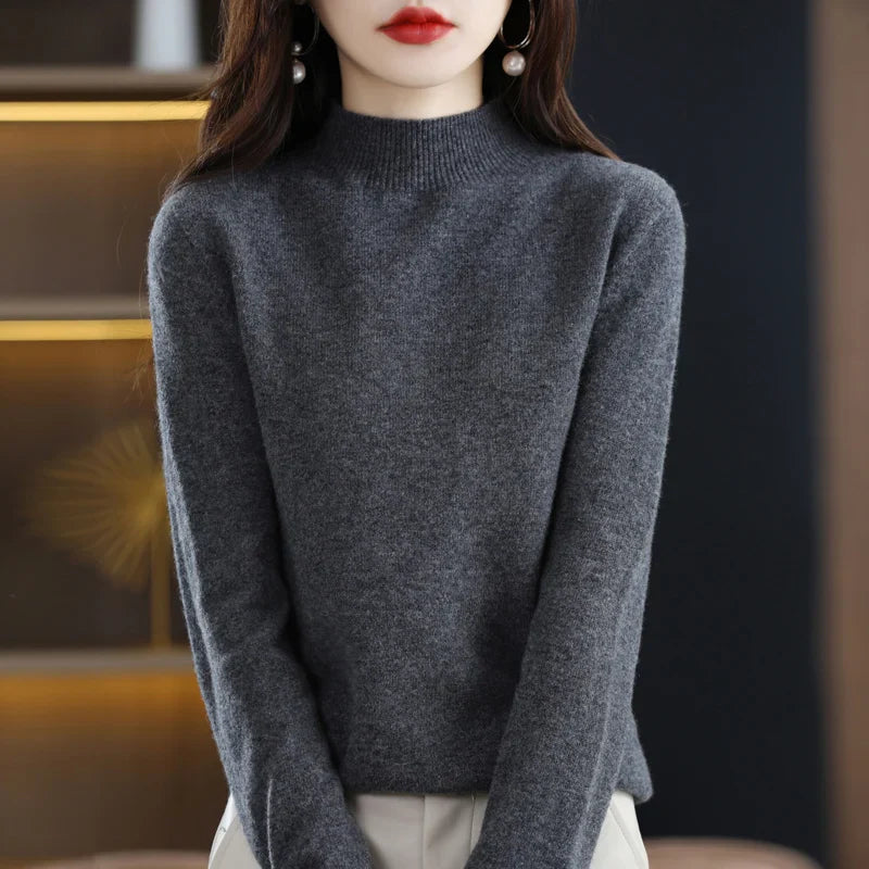 Damen Merinowolle Pullover Slim Fit
