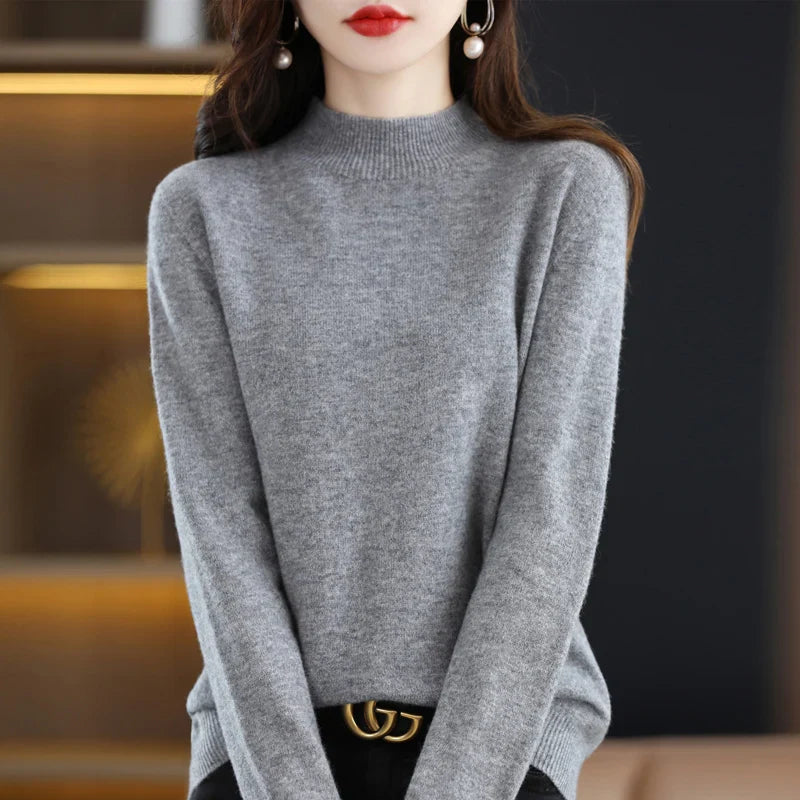 Norvielle Damen Merinowolle Pullover Slim Fit - Norvielle