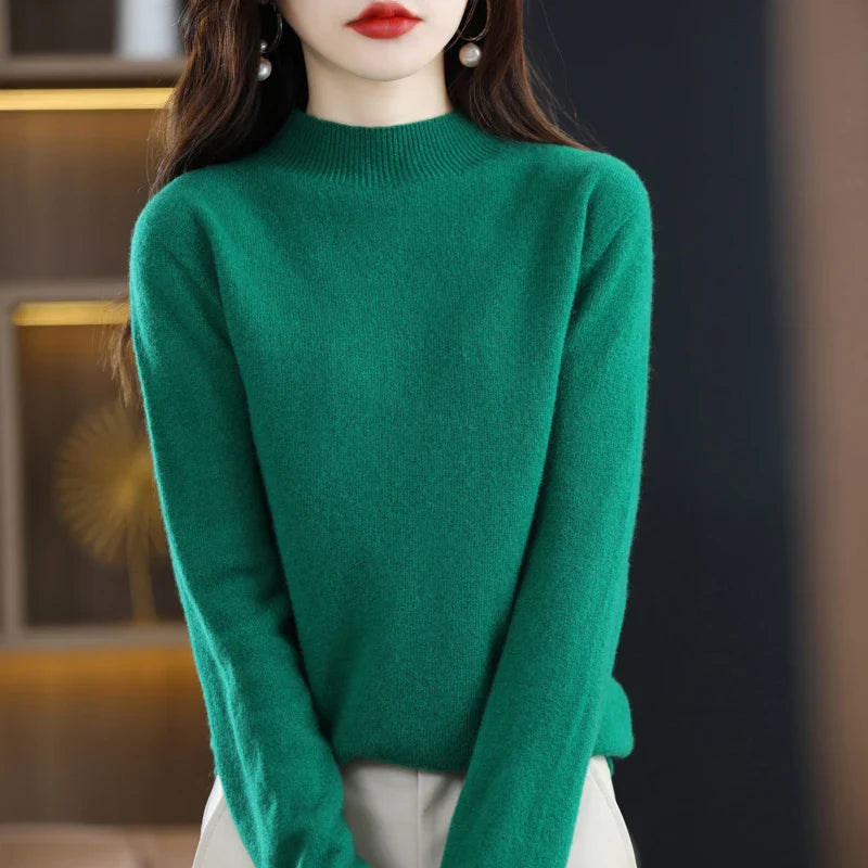 Norvielle Damen Merinowolle Pullover Slim Fit