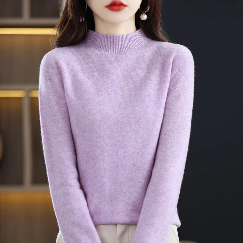 Norvielle Damen Merinowolle Pullover Slim Fit