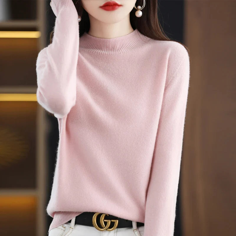 Norvielle Damen Merinowolle Pullover Slim Fit