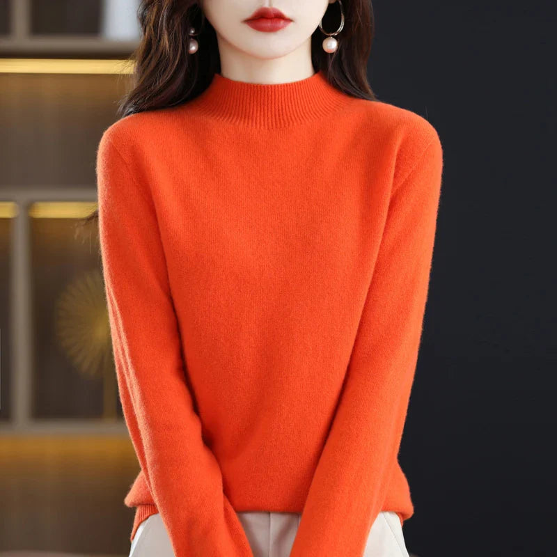 Norvielle Damen Merinowolle Pullover Slim Fit