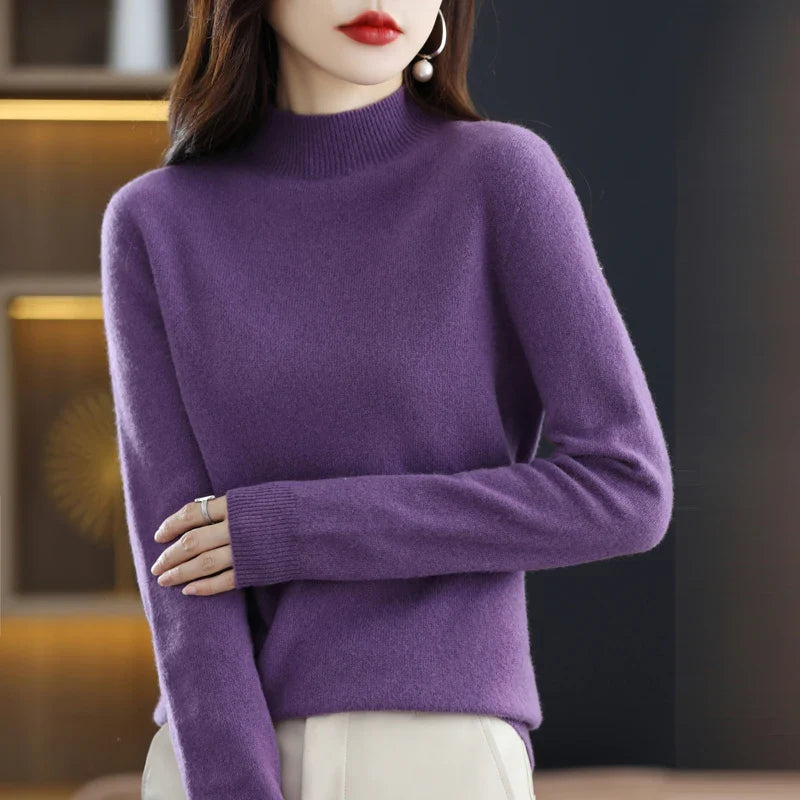 Damen Merinowolle Pullover Slim Fit