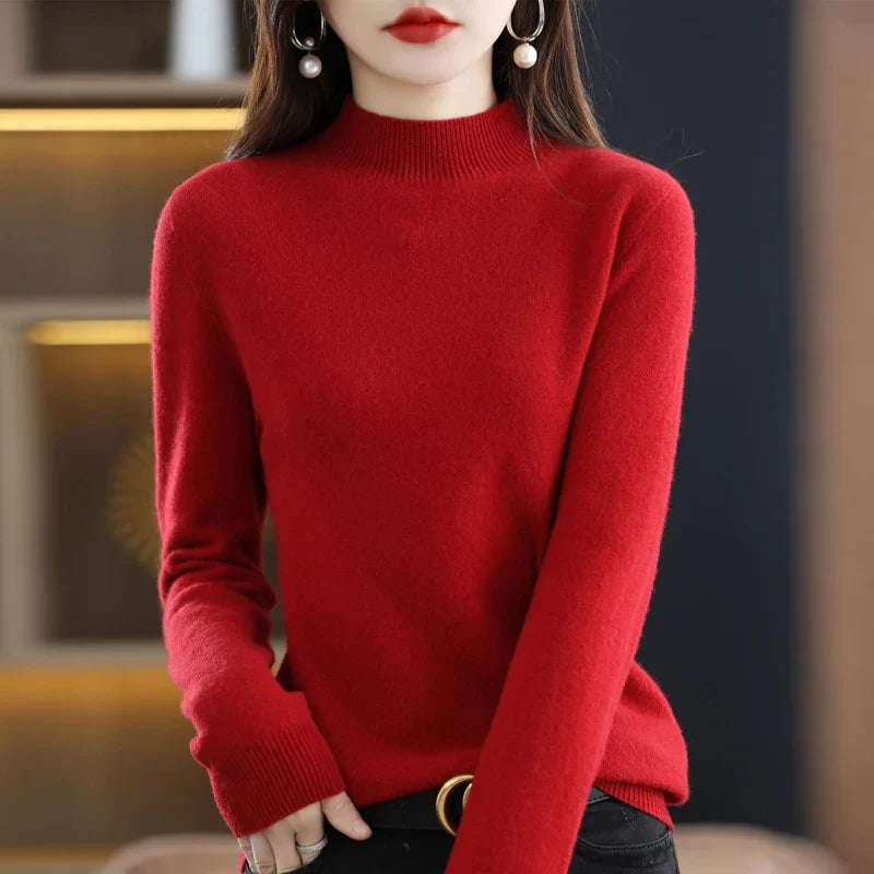 Damen Merinowolle Pullover Slim Fit