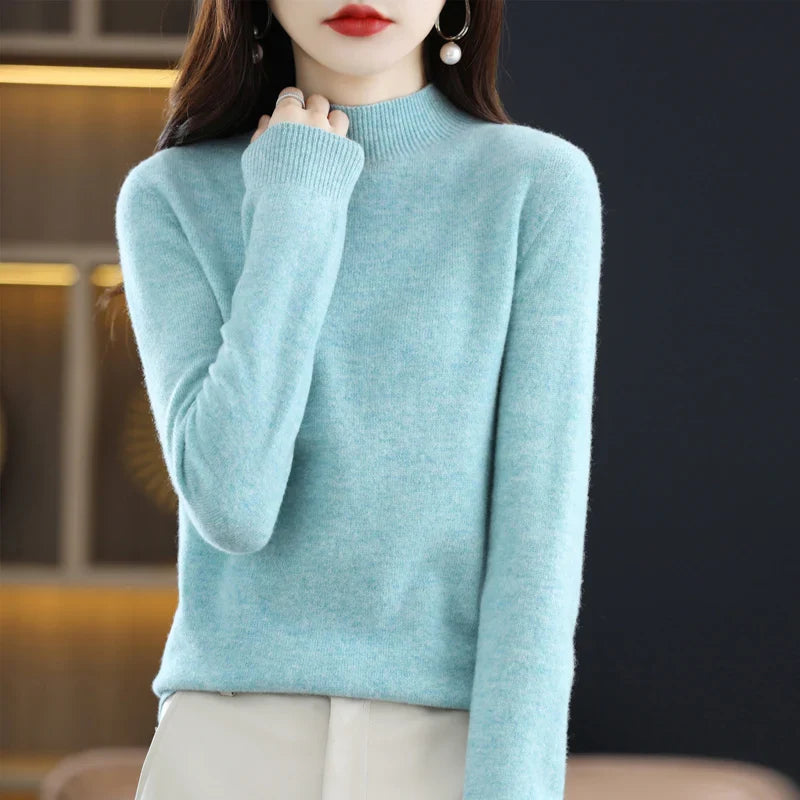 Norvielle Damen Merinowolle Pullover Slim Fit