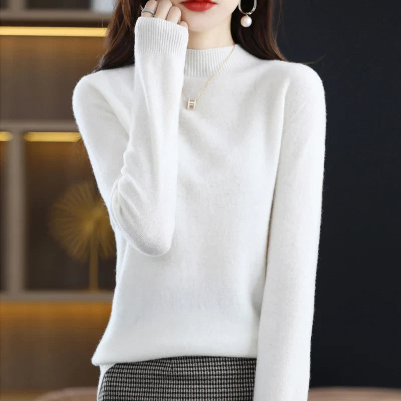 Damen Merinowolle Pullover Slim Fit
