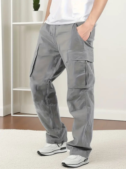 Herren Jogginghose Elastischer Bund Taschen Schwarz - Norvielle