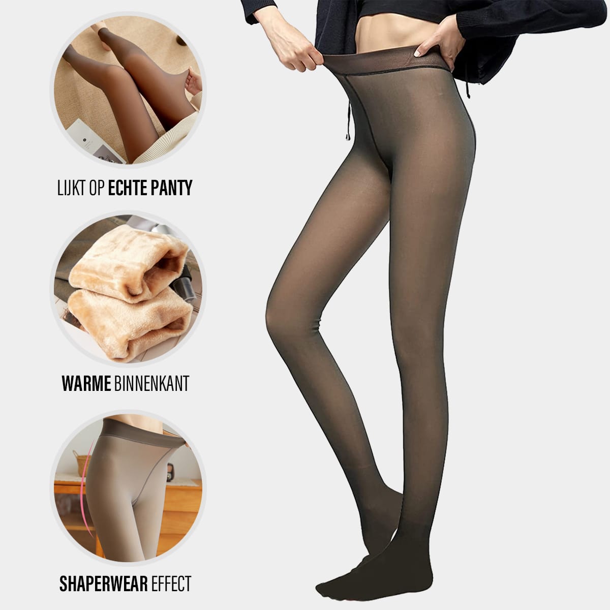Weiche Damen Fleece-Leggings Warm Winter Schwarz - Norvielle