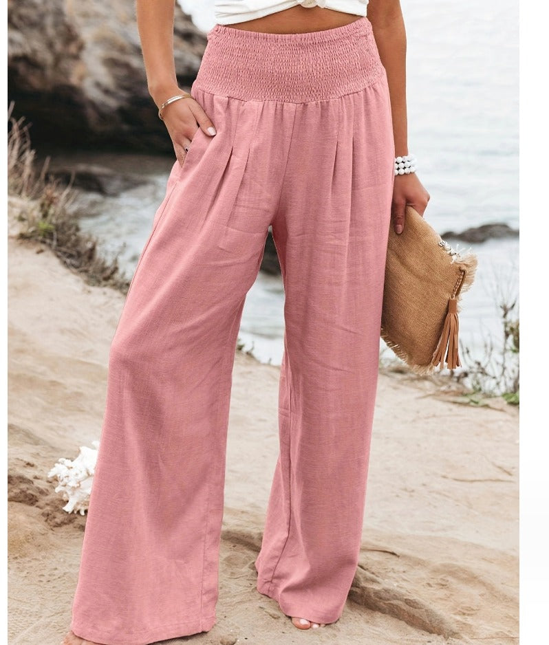Norvielle Damen Dehnbare Palazzo-Hose Elegant