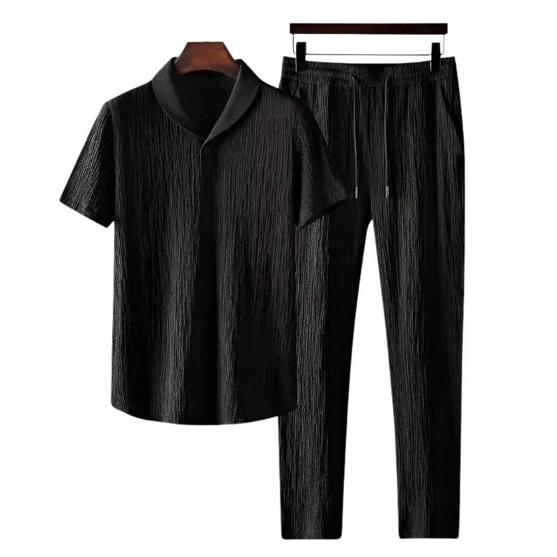 Herren Sommer Set Baumwolle Polo Hose Old-Money Stil