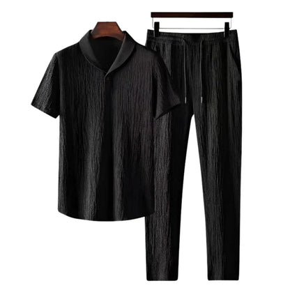 Herren Sommer Set Baumwolle Polo Hose Old-Money Stil
