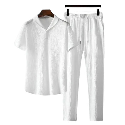 Herren Sommer Set Baumwolle Polo Hose Old-Money Stil
