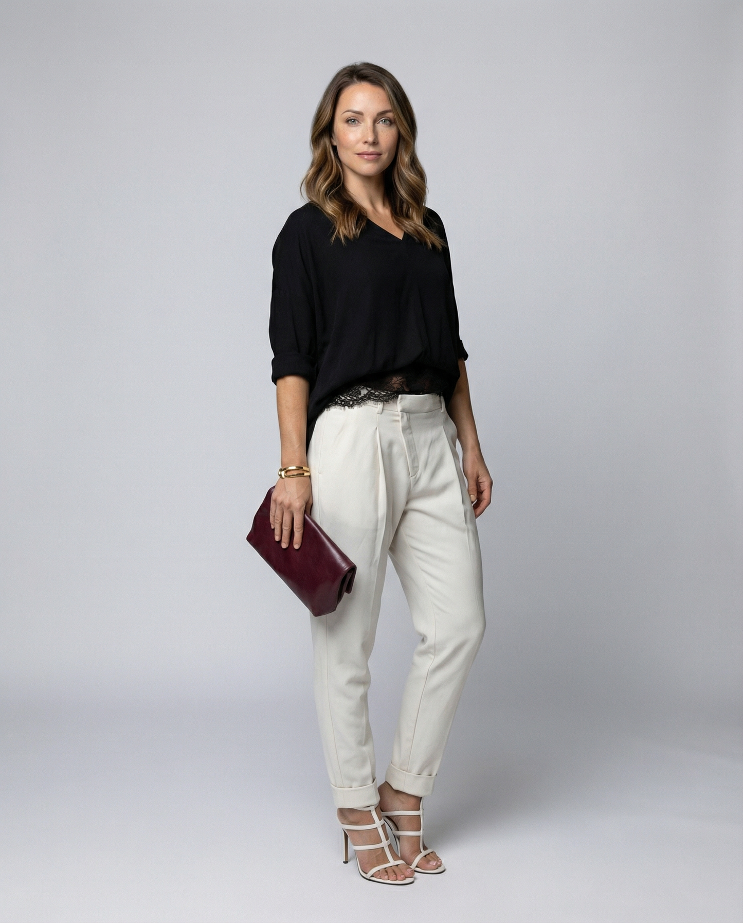 Damen Taillenhose Elegantes Design Schwarz - Norvielle