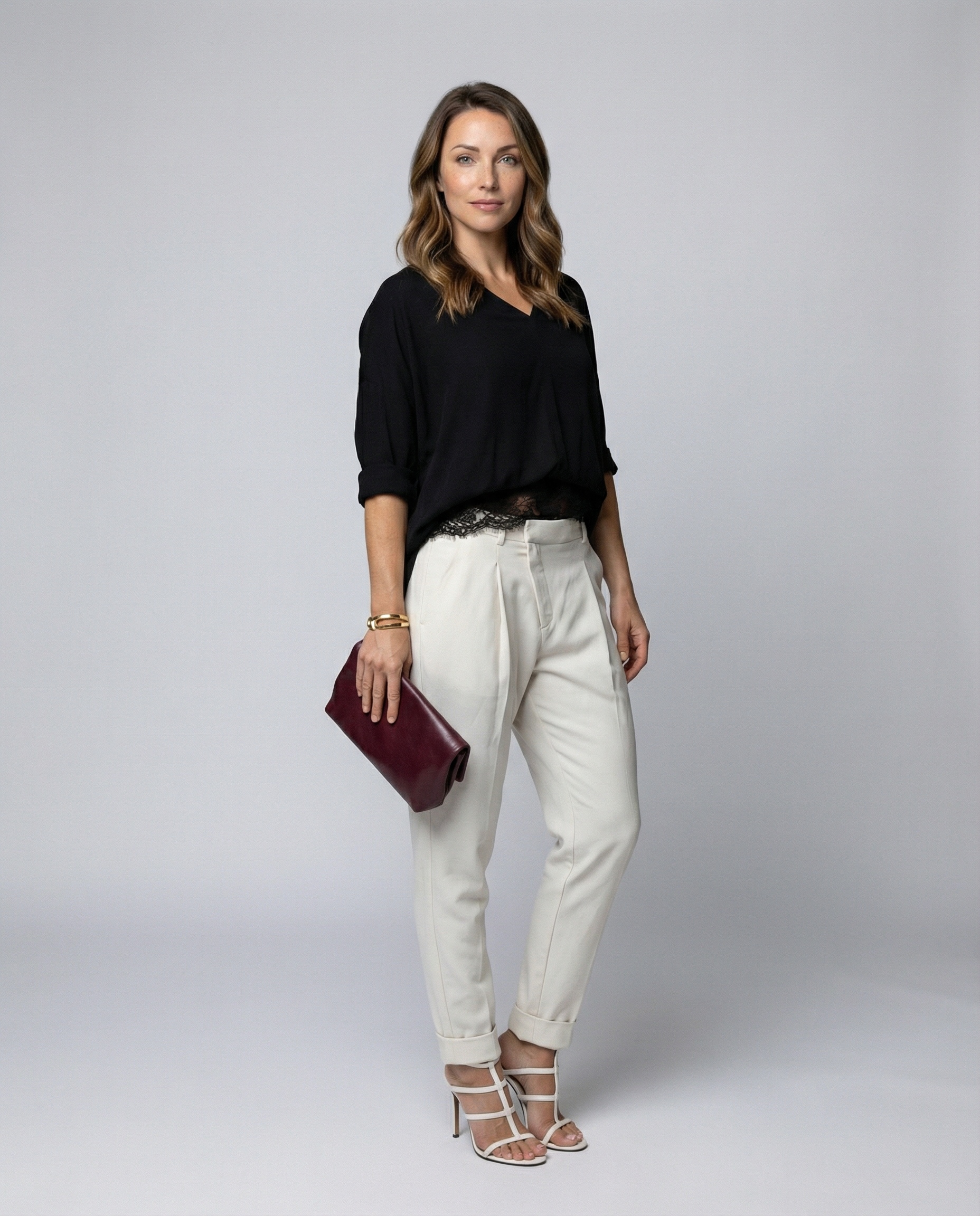 Damen Taillenhose Elegantes Design Schwarz - Norvielle
