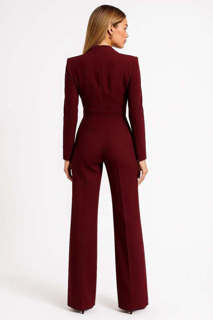 Damen Overall V-Ausschnitt Beinpartie