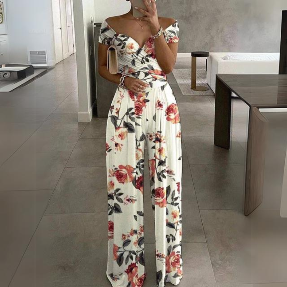 Norvielle Damen Off-Shoulder Jumpsuit Elegantes Design - Norvielle