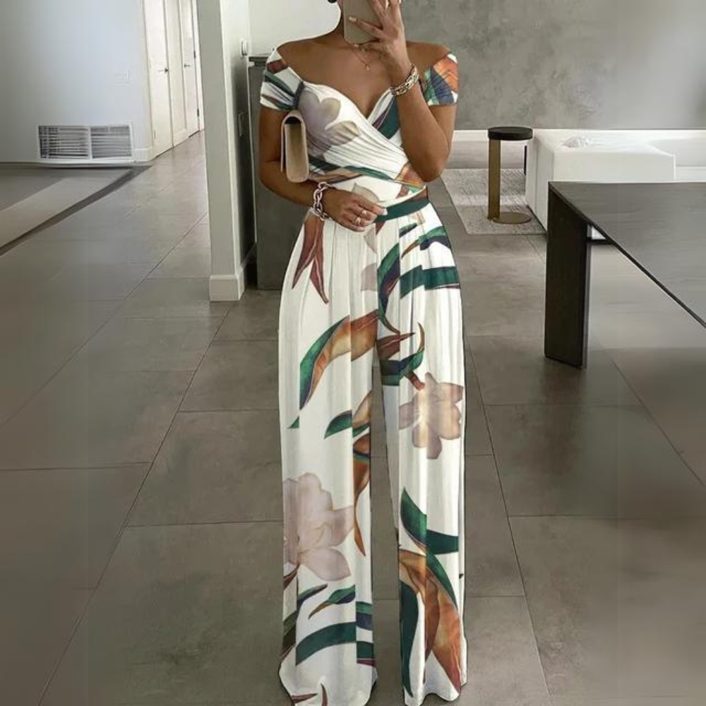 Norvielle Damen Off-Shoulder Jumpsuit Elegantes Design
